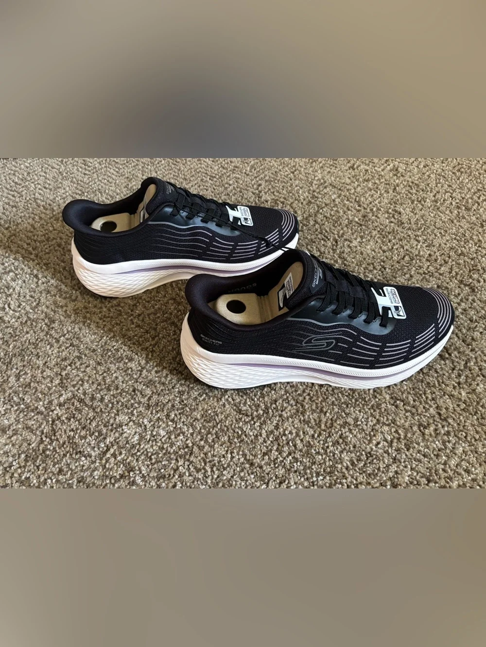 Skechers Size 9 Women’s Swift Fit Slip-On Sneakers - Black with Purple Accents